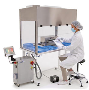 PackworldUSA PW4212 cleanroom sealer in laminar flow hood.